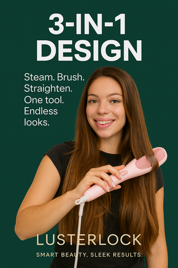Lusterlock™ 3-in-1 Steam Straightening Brush