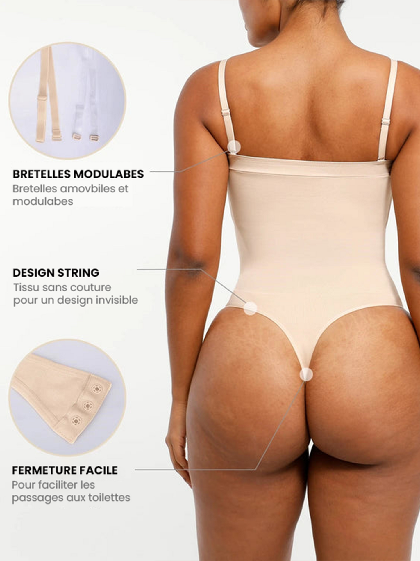 Body Gainant Sculptant Sans Bretelles
