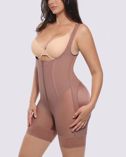 Open Bust Tummy Control Bodysuit