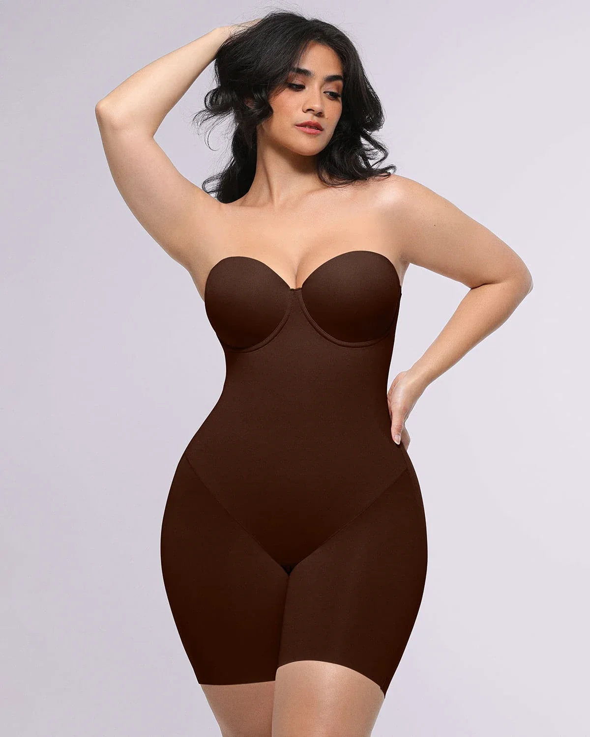 Bare Essentials™ AirSlim® Strapless Mid Thigh Bodysuit