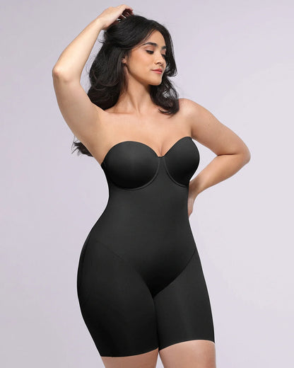 Bare Essentials™ AirSlim® Strapless Mid Thigh Bodysuit