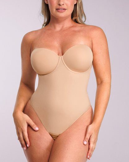 Bare Essentials-Strapless Thong Bodysuit
