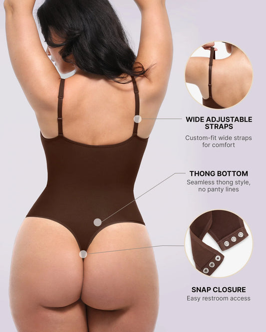 Bare Essentials™ Skin Flow™ Zipper Front Thong Bodysuit