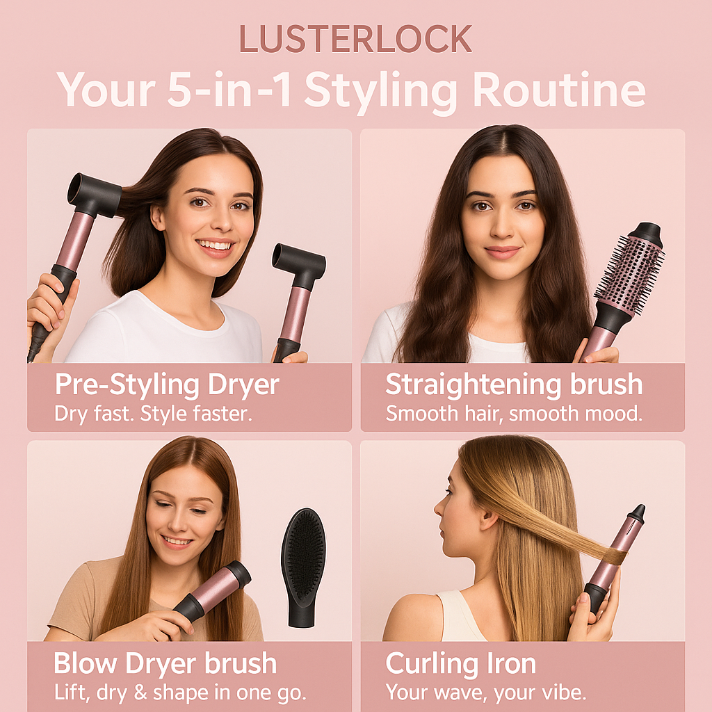 LusterLock™ 5-in-1 Ionic Air Styler