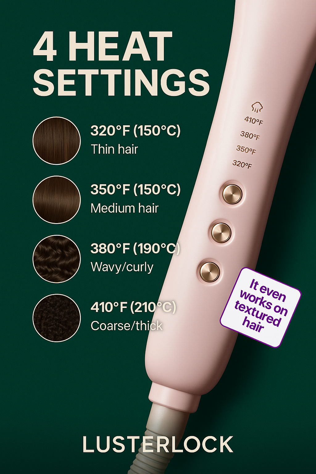 Lusterlock™ 3-in-1 Steam Straightening Brush