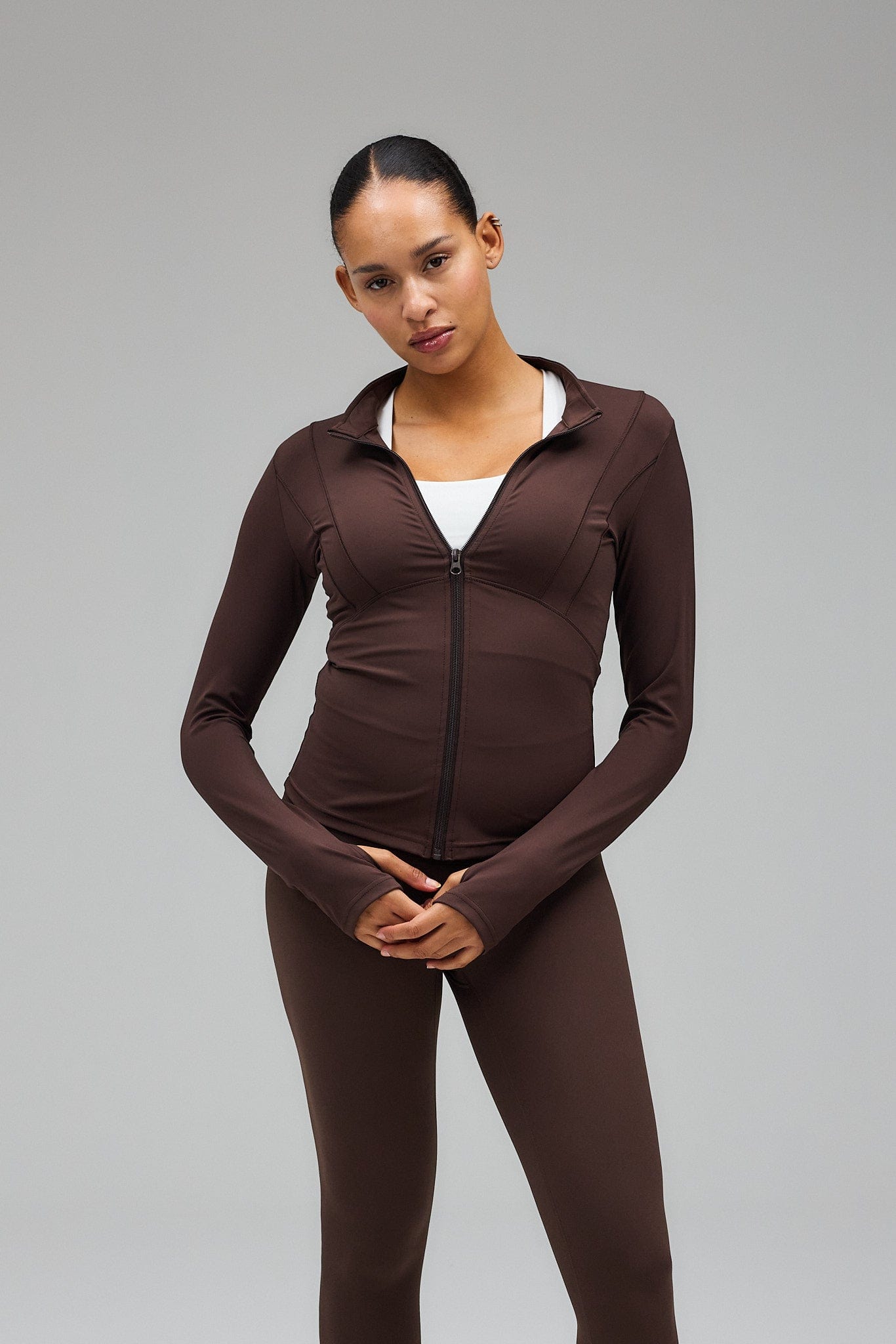 Veste Zip – Marron Pécan