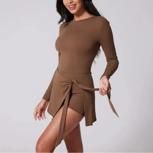 Robe mini manches longues | Élégance dynamique pour l’activité