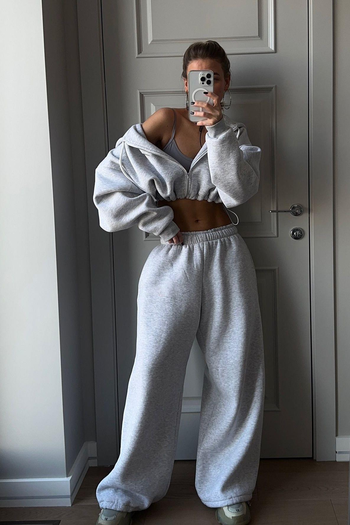 Two-piece Streetwear Loose Sweater Suit