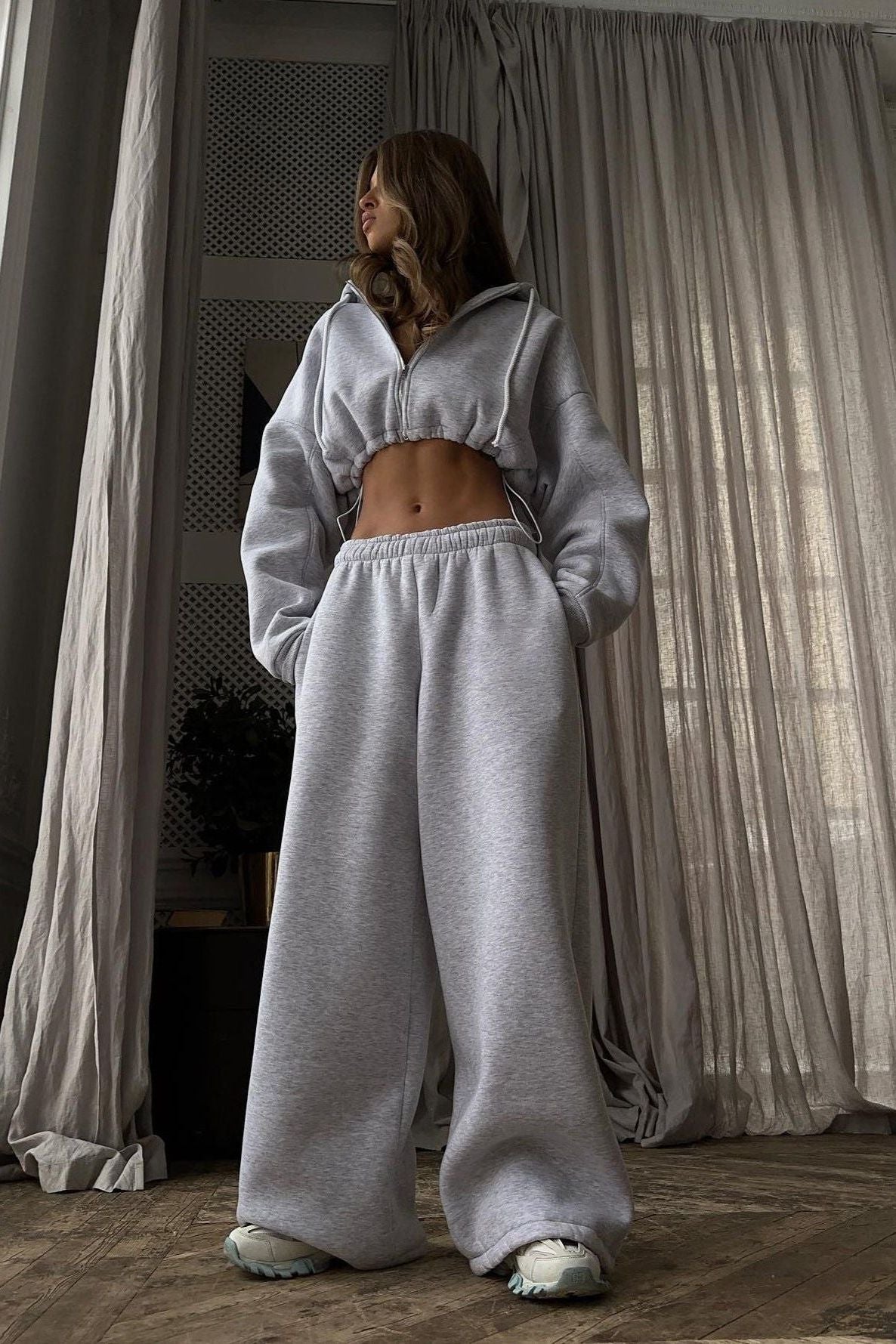 Two-piece Streetwear Loose Sweater Suit