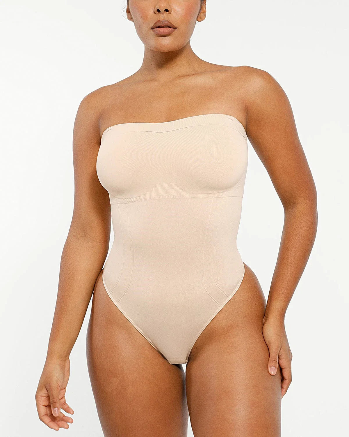 Bare Essentials™ Skin Flow™ Strapless Sculpt Thong Bodysuit